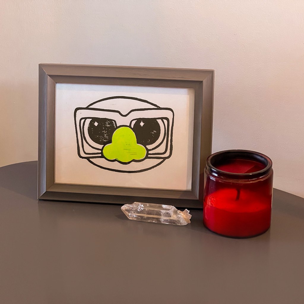 Funny Face Lino Print