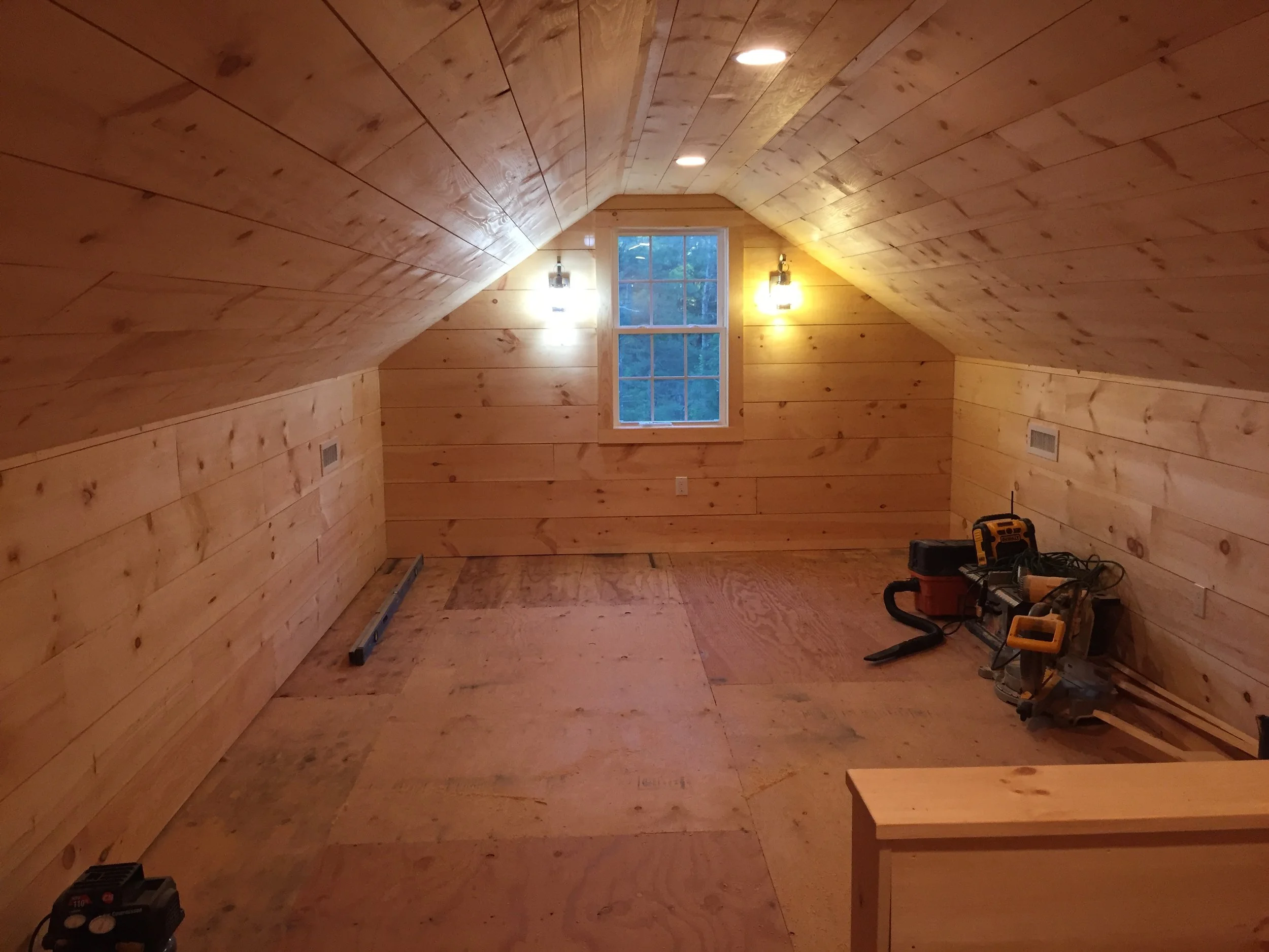 Lights in a finished attic