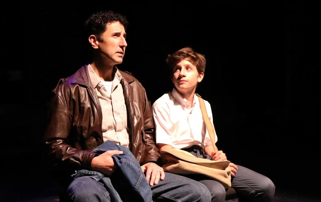 Sean Fortunato as Dad and Lincoln Seymour as the title character in Porchlight Music Theatre’s “Billy Elliot” 