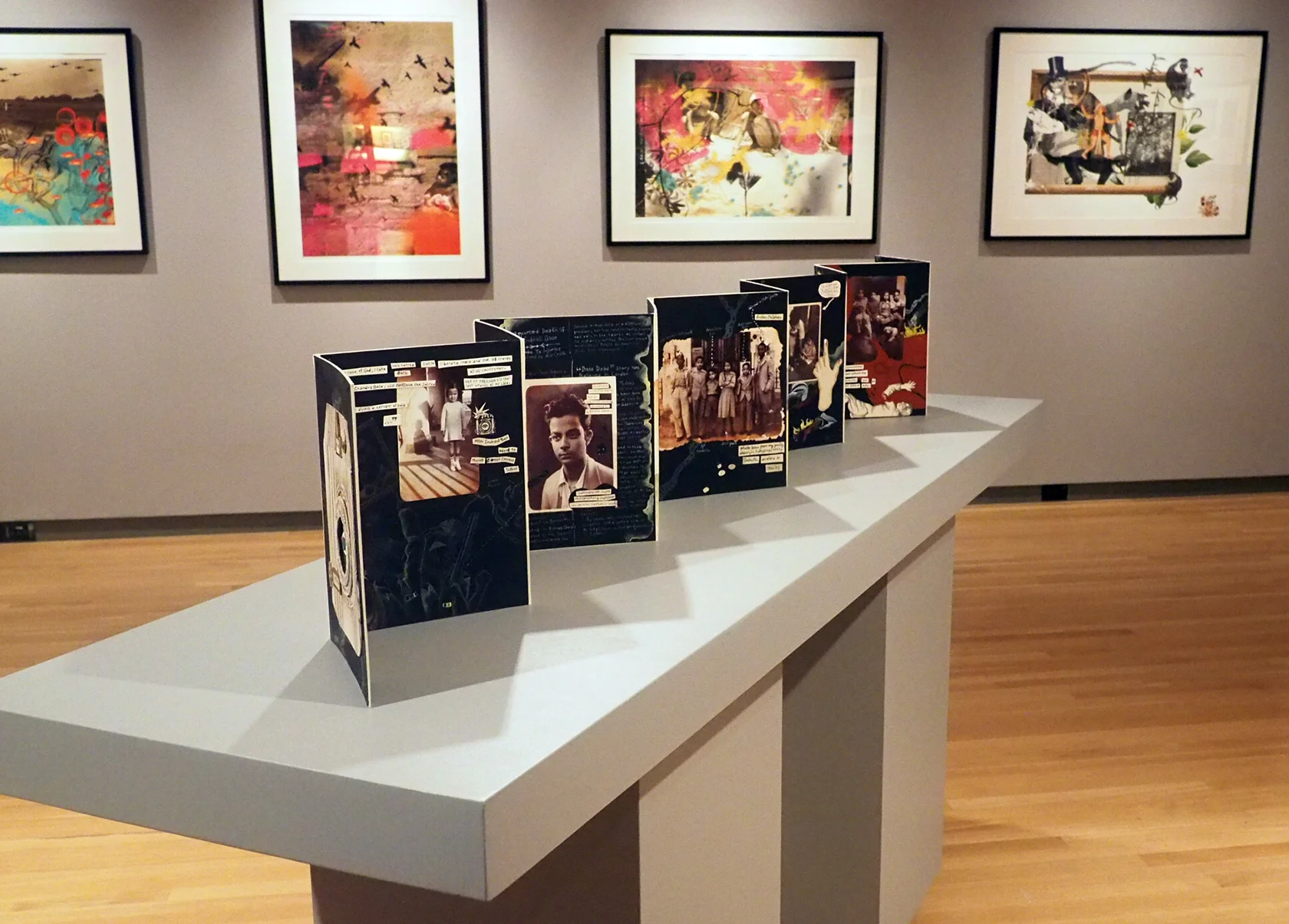 A look at some of the pieces in FOLLOWING THE BOX. On the table is book made by Amritah Sen