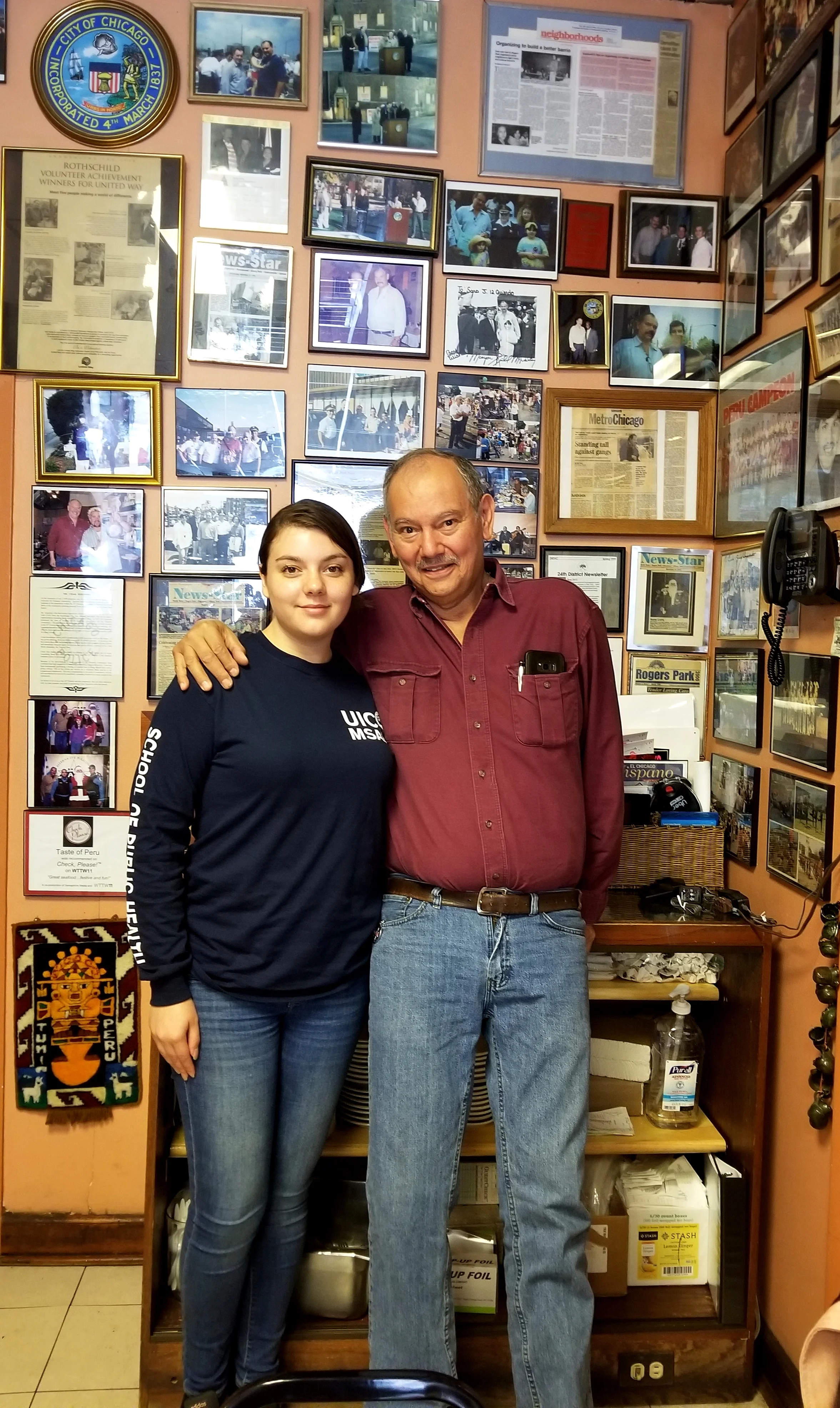(left to right) Sarah Izquierdo (Cesar’s daughter) and Cesar Izquierdo. owner of Taste of Peru