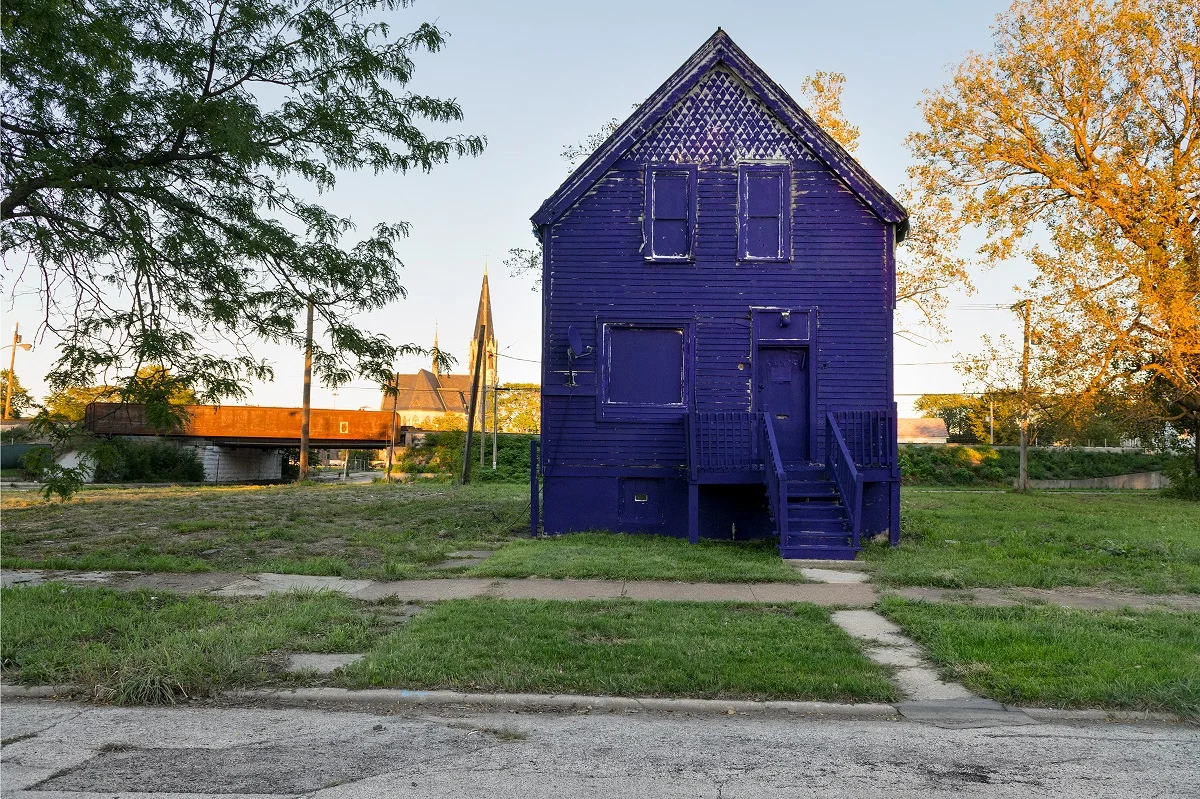 Amanda Williams, Crown Royal Bag, from Color(ed) Theory Suite . 2014-2016. Images courtesy of the artist and McCormick Gallery