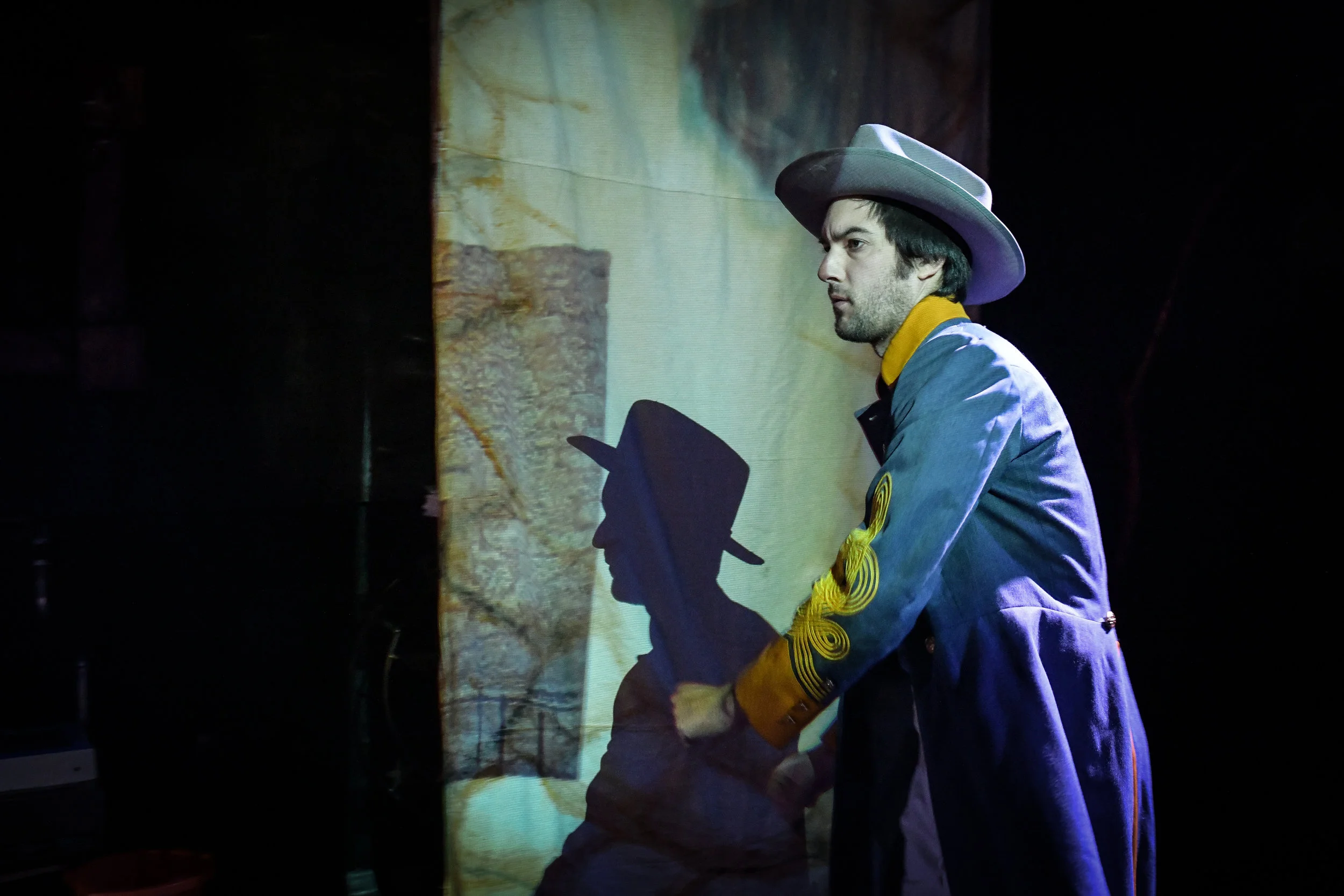 An image from the Neo-Futurists’ world premiere REMEMBER THE ALAMO