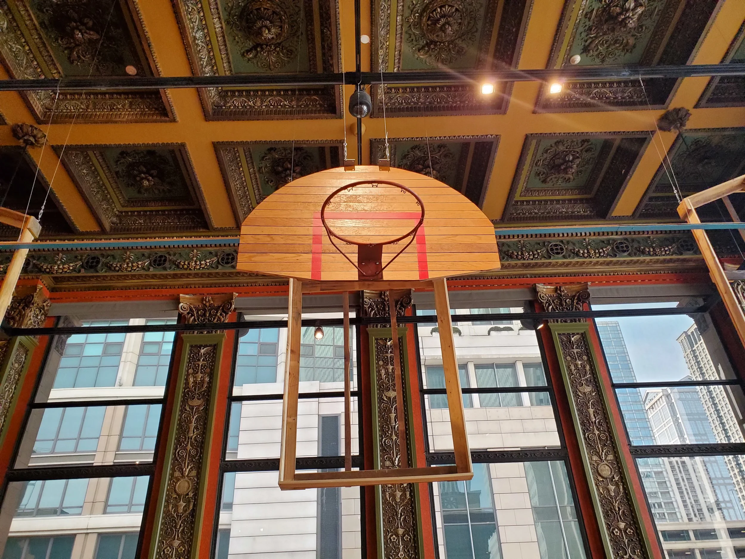 A look at the Sidney R. Yates Gallery which has been made to feel like Goat Island’s Lincoln Park-based church gym rehearsal space.