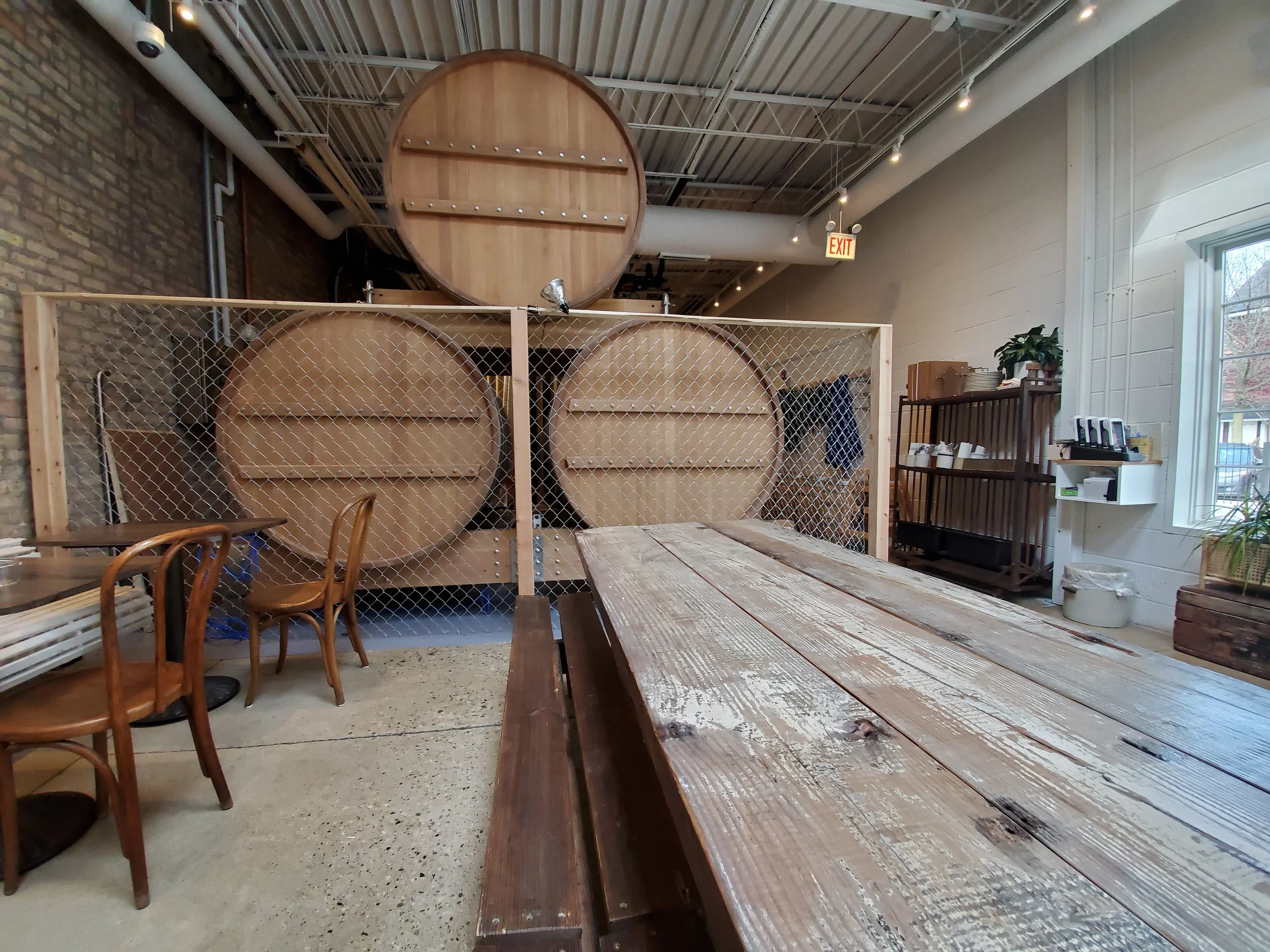 Giant foeders filled with beer inside Bungalow