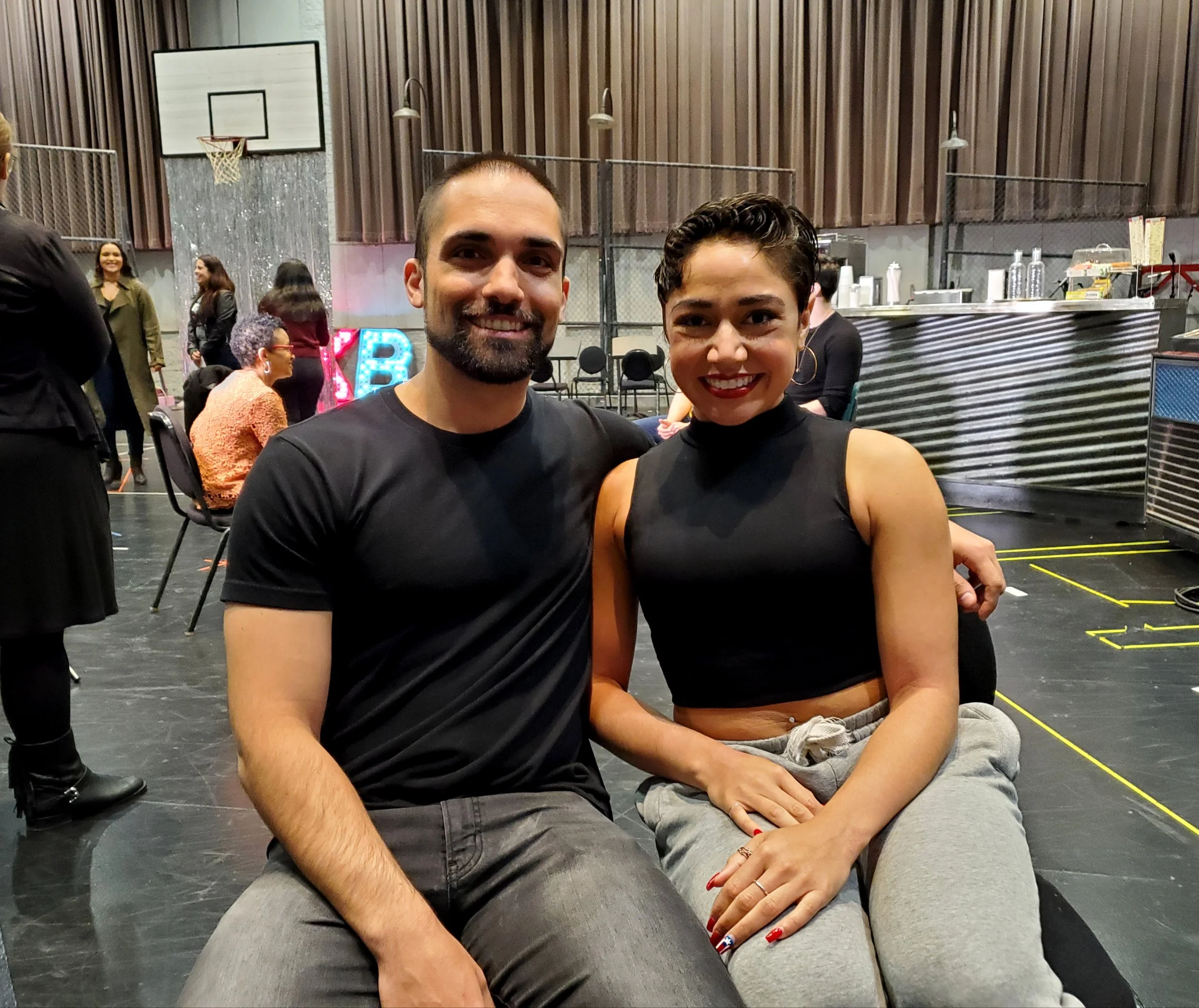 Manuel Stark Santos (plays Bernardo) and Amanda Castro (plays Anita) right before rehearsal.