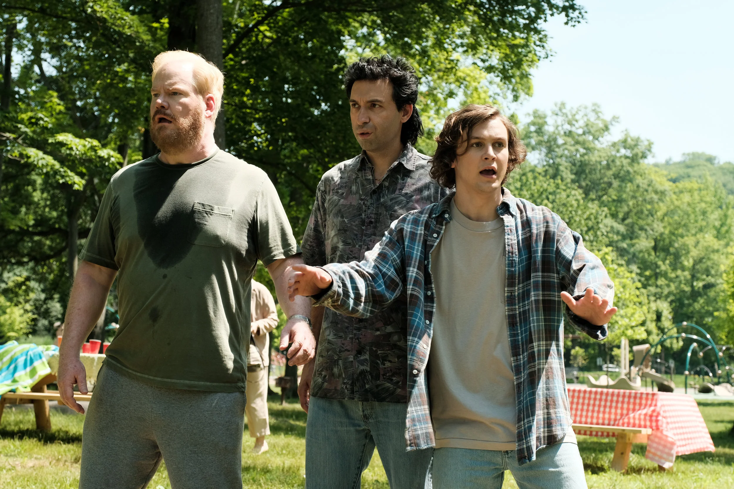 Jim Gaffigan, Alex Karpovsky and Logan Miller in BEING FRANK.