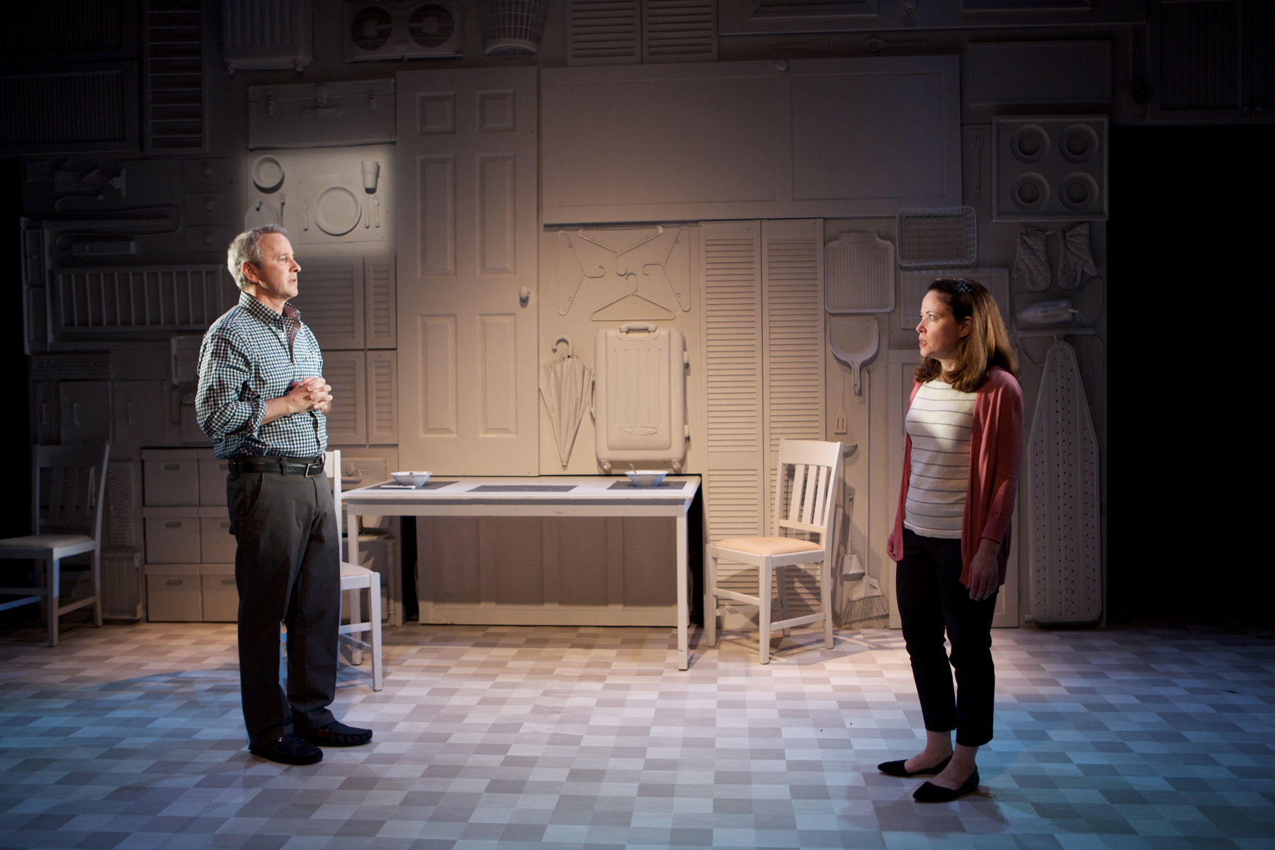 (left to right) Guy Massey and Mary Cross in SOMETHING CLEAN . Photo credit Jonathan L. Green