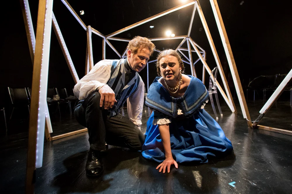 Left to right: John Mossman and Brookelyn Hebert in ADA AND THE ENGINE. Photo credit: Joe Mazza