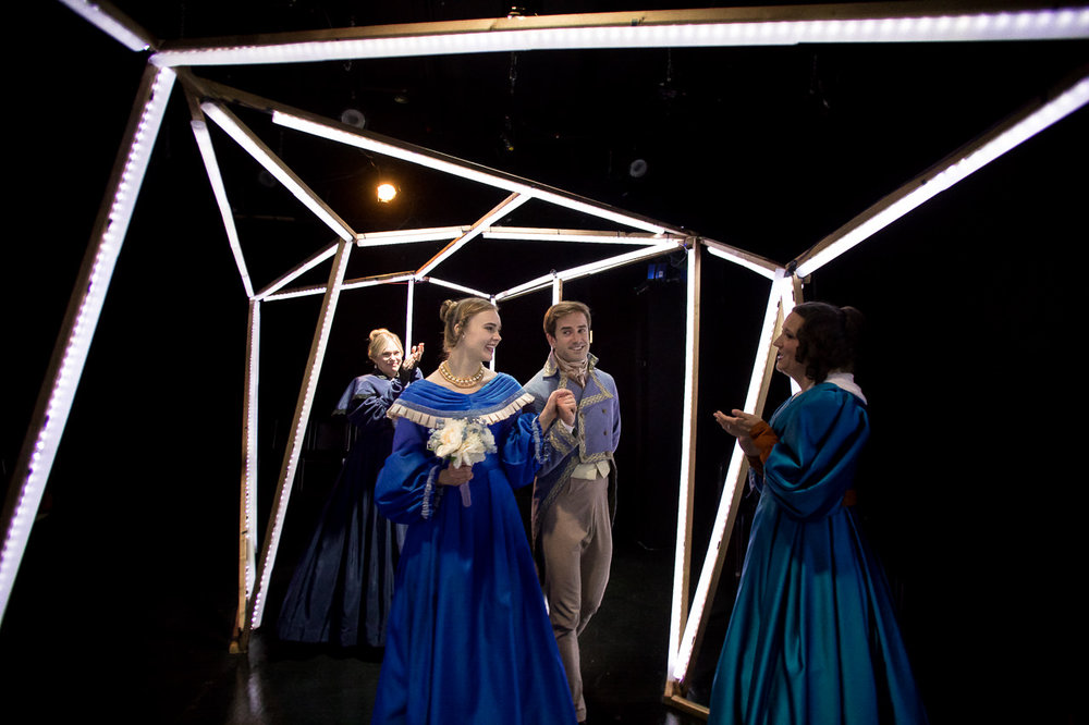 Cast members in Artistic Home’s production of ADA AND THE ENGINE. Photo credit: Joe Mazza