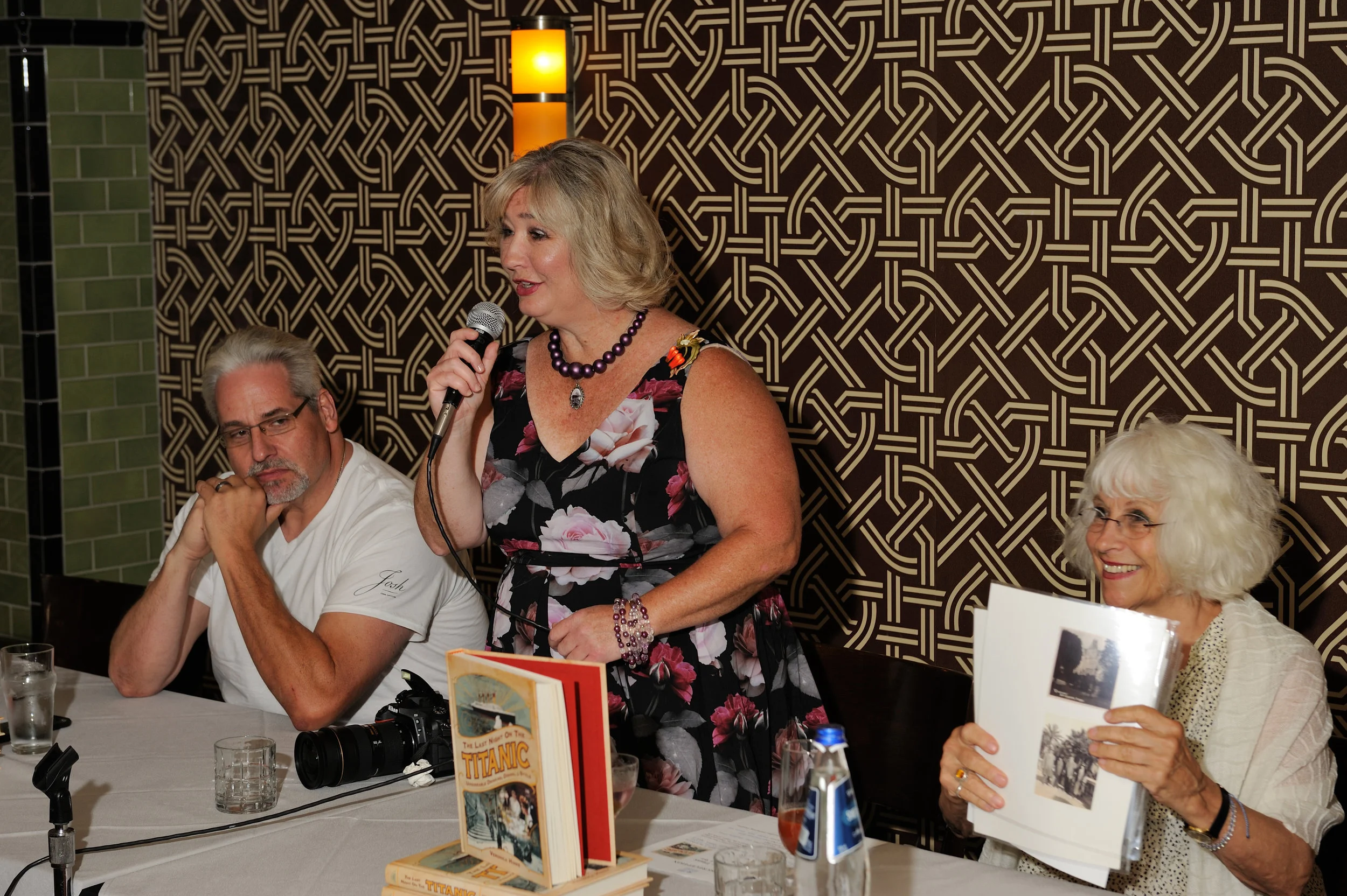 Veronica Hinke (center) at The Gage in Chicago for a book event
