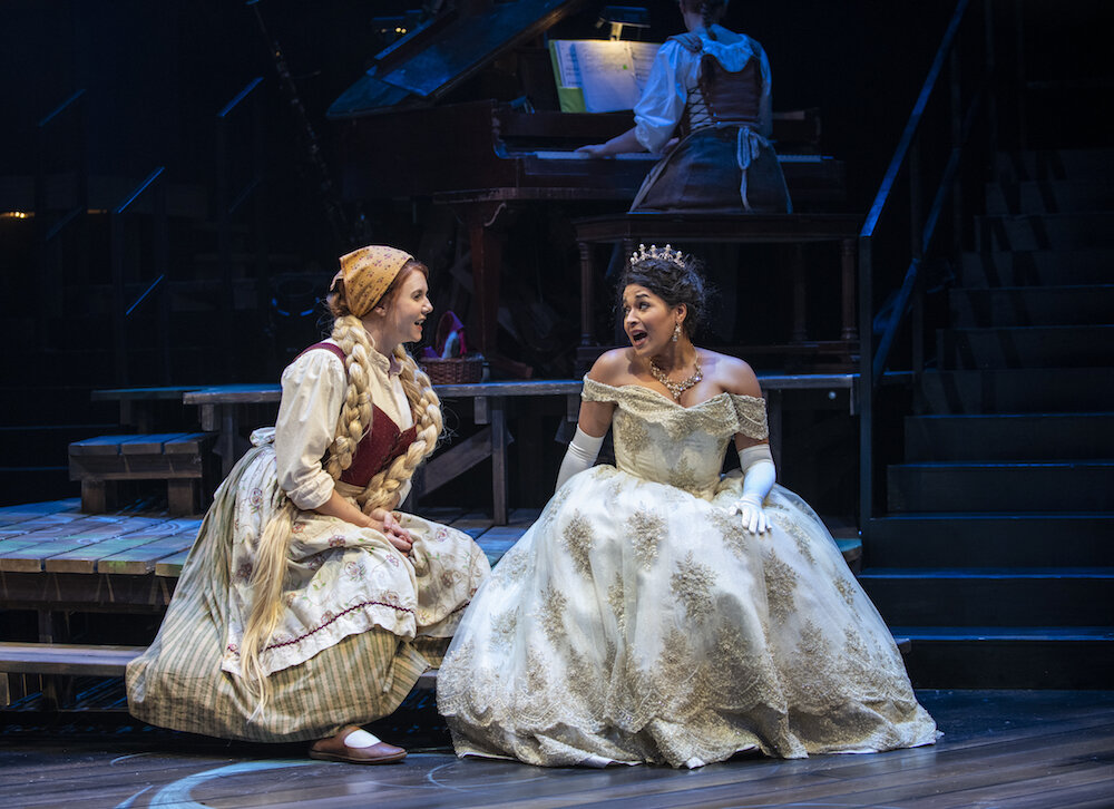 Brianna Borger (left) and Ximone Rose in the Writers Theatre production of INTO THE WOODS. Photo credit: Michael Brosilow
