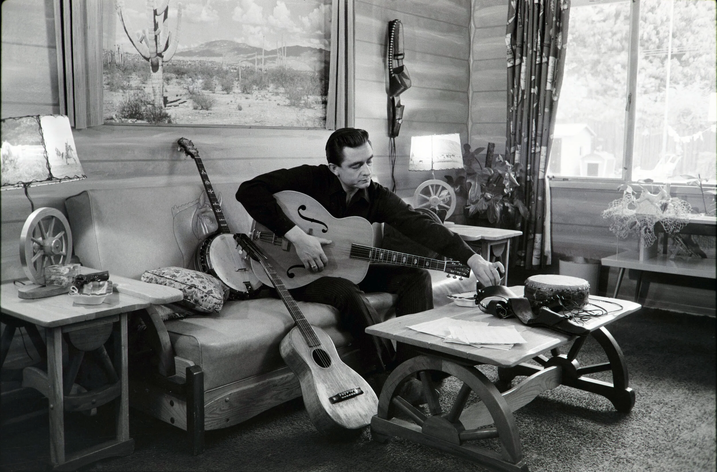 Johnny Cash at his home in California, 1960. Photo credit Sony Music