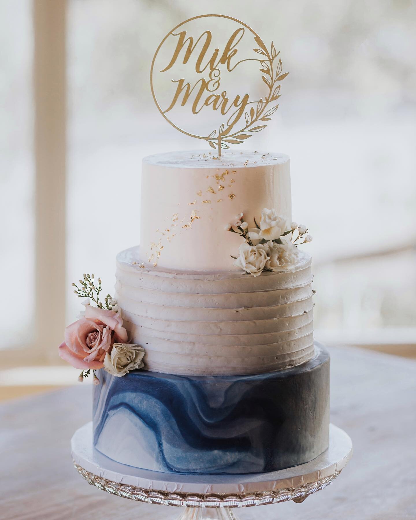 * ✨ this wedding cake was thoughtfully designed by the bride herself ☺️ wishing for a cake design that reflected their navy + blush wedding colors, grey groomsman suits, as well as their unique personalities! * the beauty of a completely custom weddi