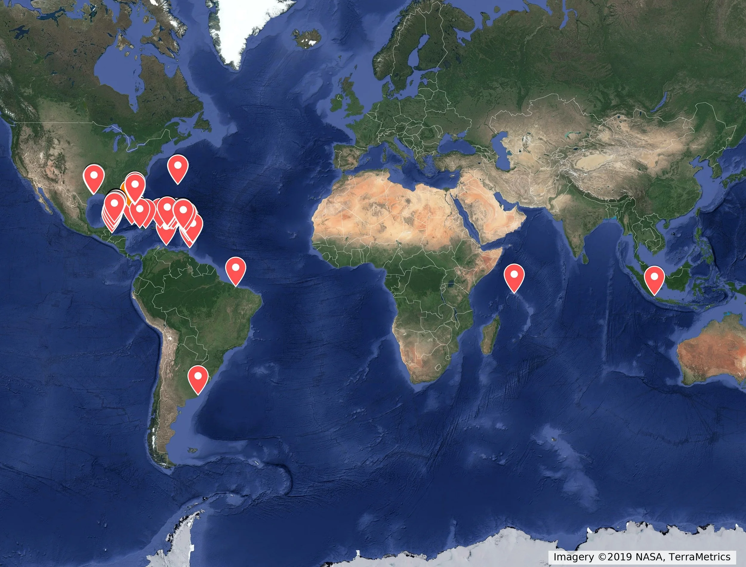 Cliquez sur la carte pour vous rendre sur la carte interactive. Créée par Sagassum monitoring
