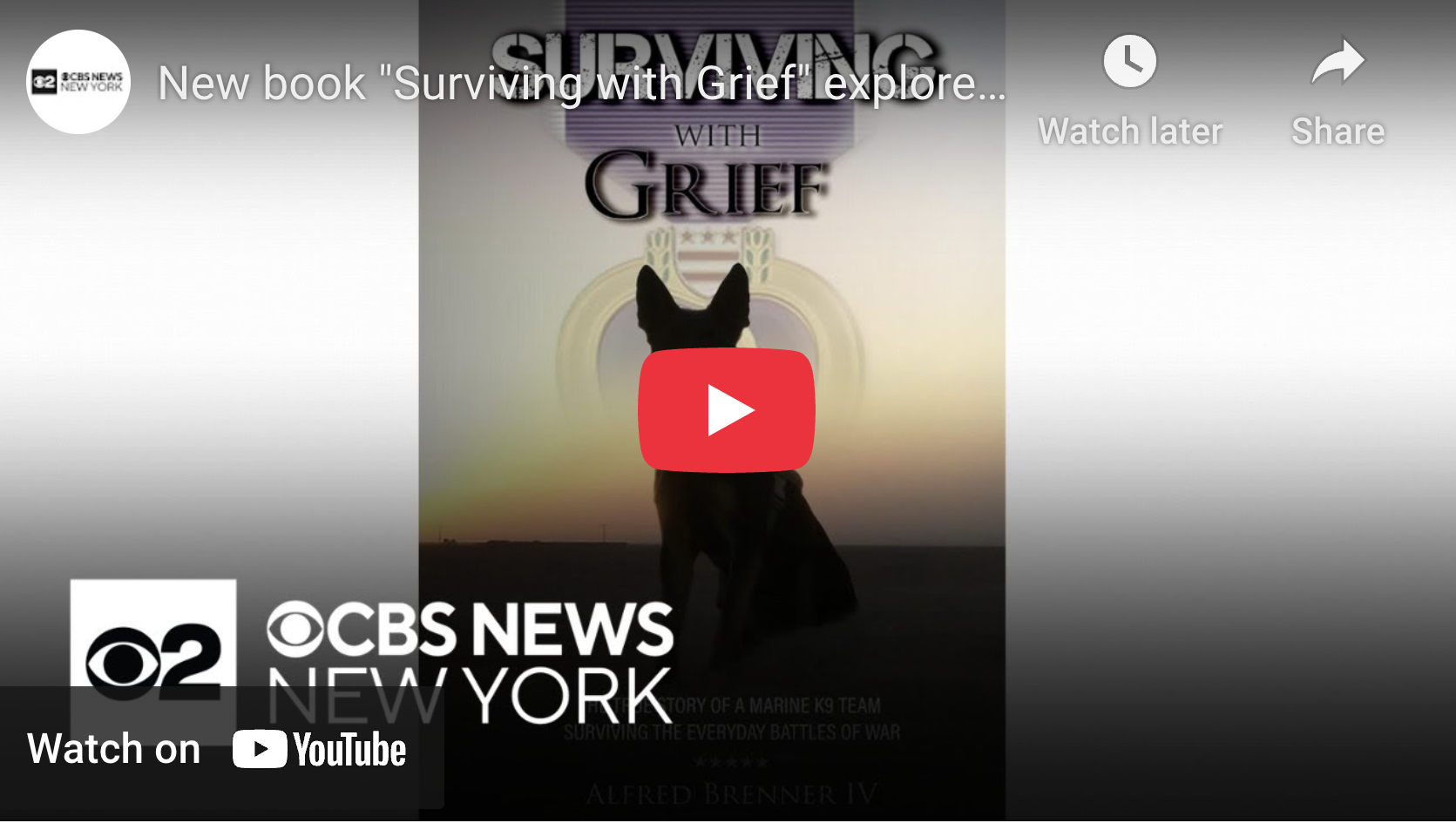 Sgt. Alfred Brenner on CBS News New York talking "Surviving with Grief" with Cindy Hsu