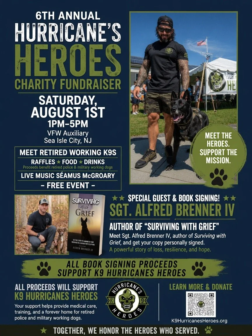 6th Annual Hurricane's Heroes Charity Fundraiser for Retired K9s – Aug 1