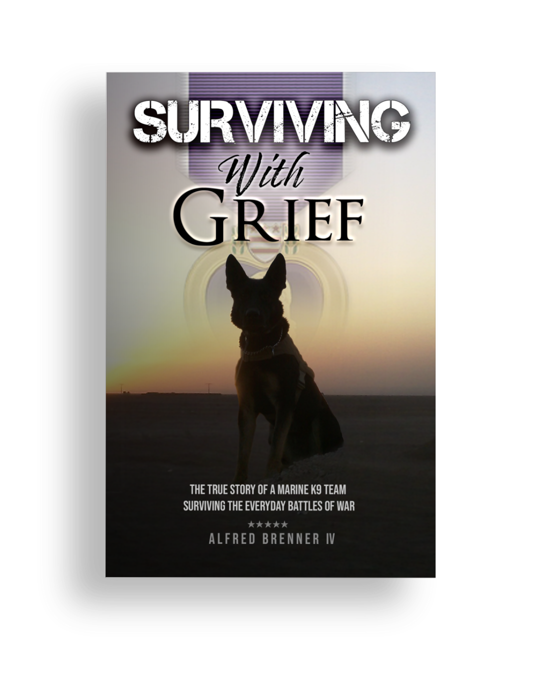 Paperback version of "Surviving with Grief" the true story of a Marine K9 team surviving the everyday battles of war.