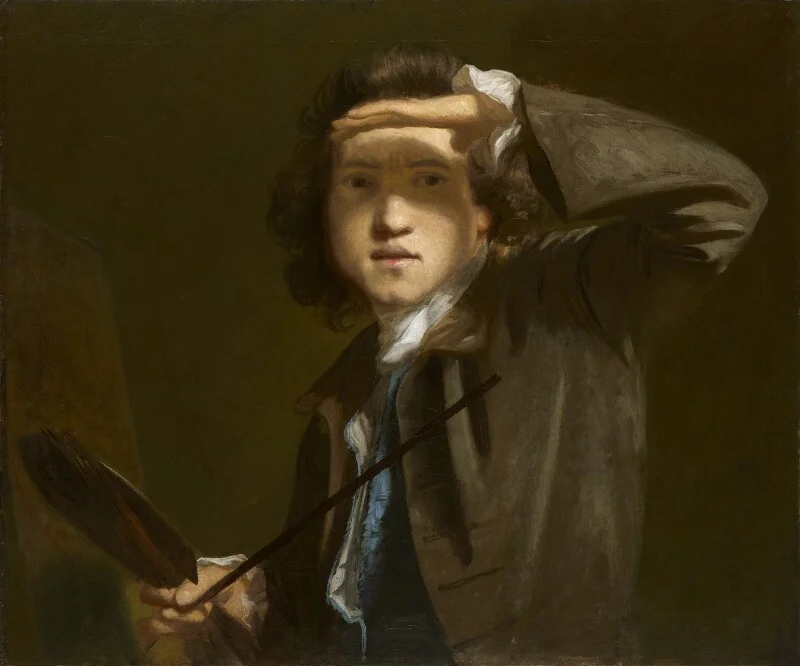 Sir Joshua Reynolds, Self-Portrait, oil on canvas, circa 1747-1749, 25 in. x 29 1/4 in. (635 mm x 743 mm), National Portrait Gallery NPG 41.