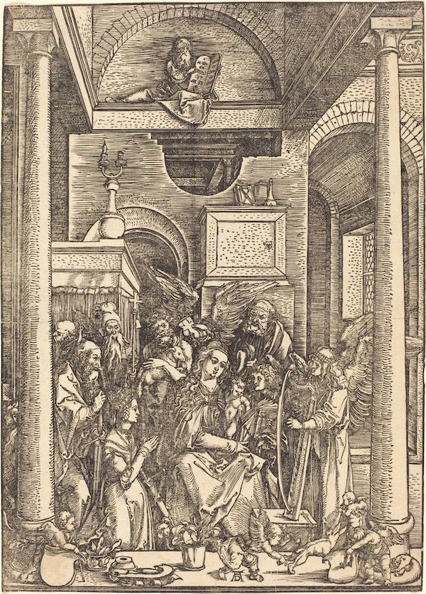 Albrecht Dürer, The Glorification of the Virgin, c. 1504, woodcut, National Gallery of Art, Rosenwald Collection, 1943.3.3593.