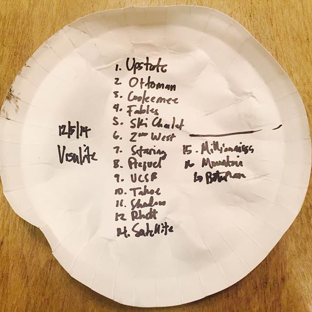 Sometimes you write the setlist on whatever is available. 
We're back at @visulitetheatre on 12/4/15...364 days later.