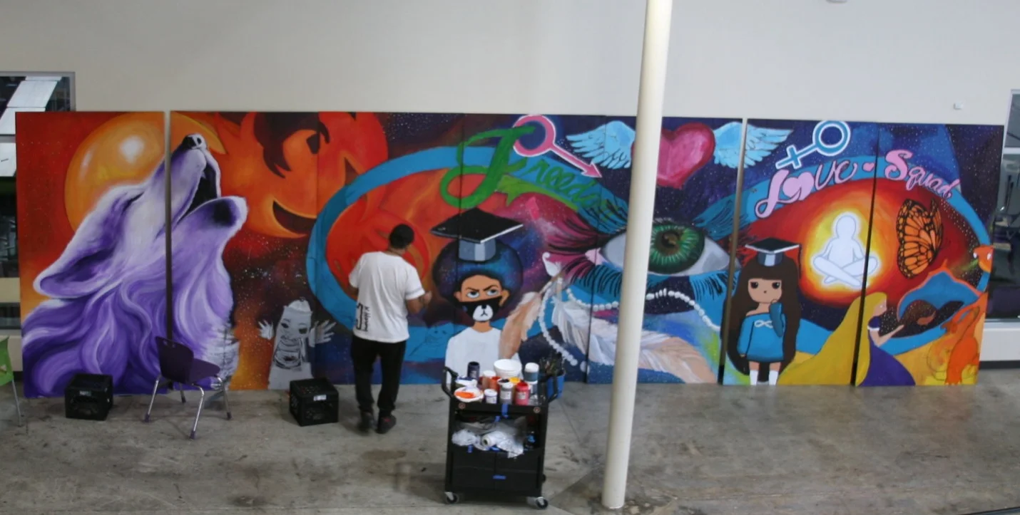  Finishing Touches on the mural done in collaboration with DCP’s 6th graders. 2017 