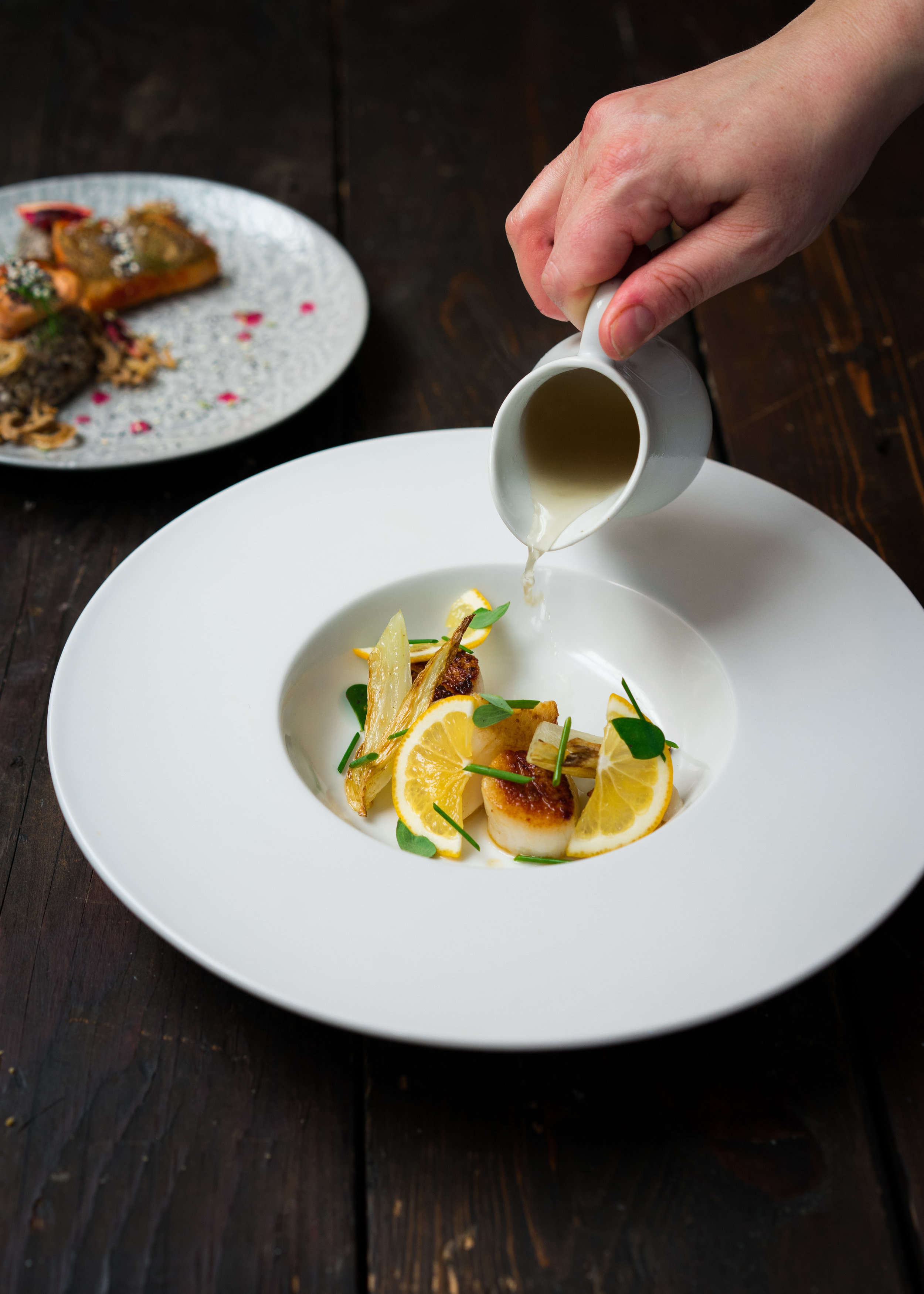 Sea Scallops in Broth