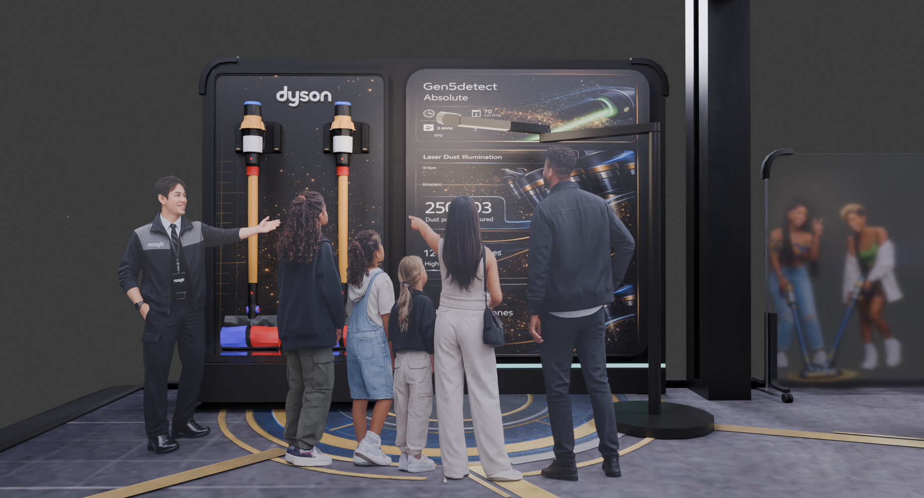 Vacuum showcase information display