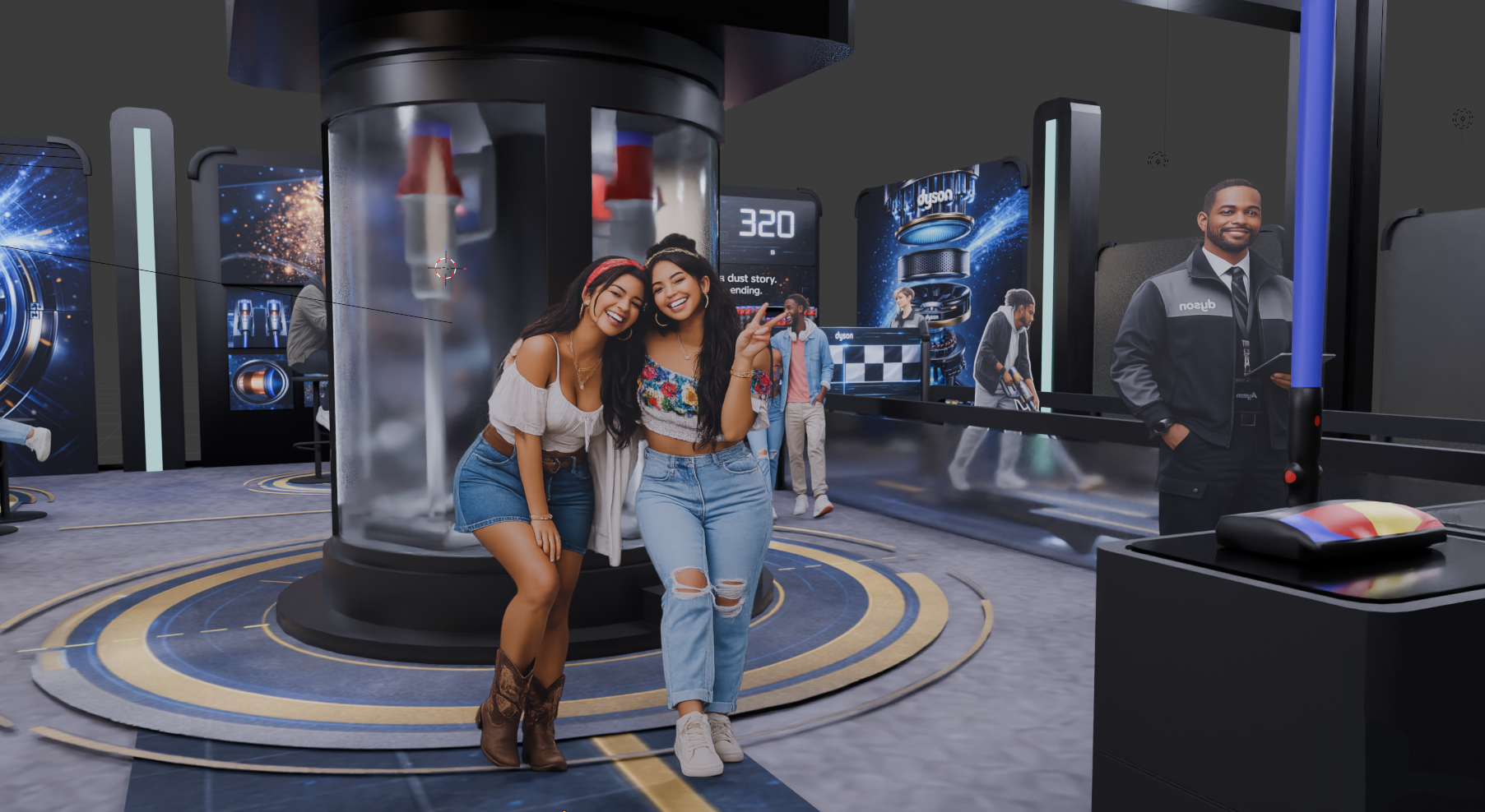 Giant vacuum showcase - photo moment