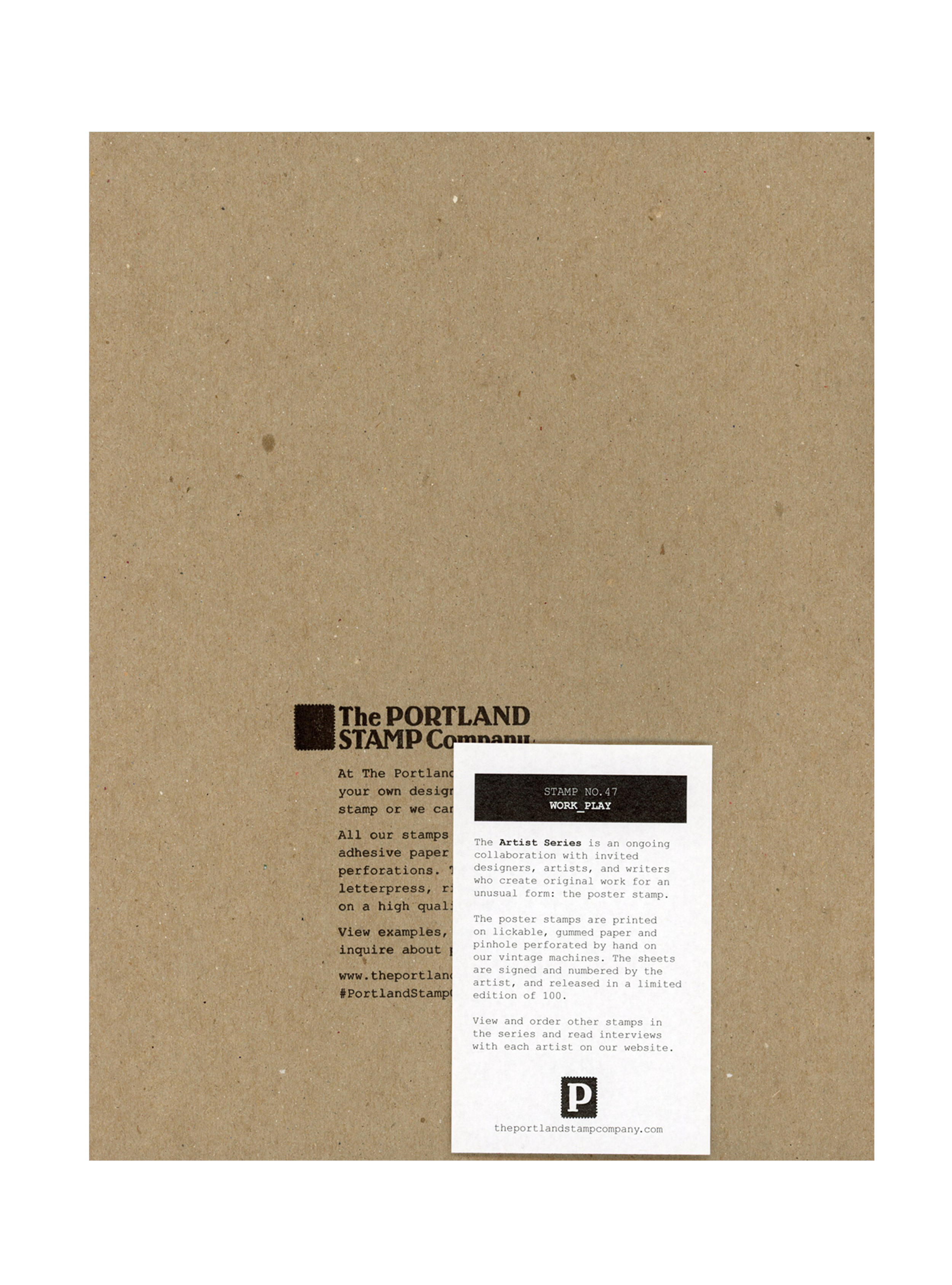 Stamp No. 47 (packaging) printed by Portland Stamp Company
