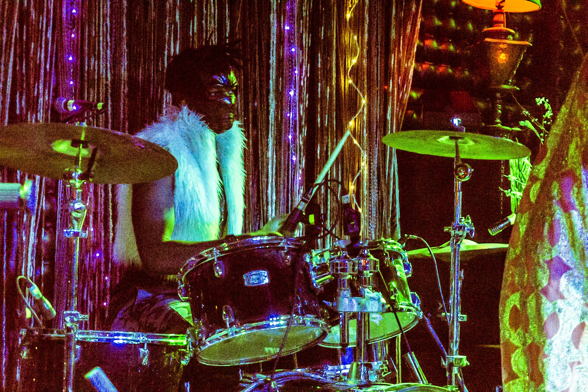 Malachi Johnson holding down the tempo for the completely improvised set. Wonderfully, I might add. Photo by: Jaqui Gaball