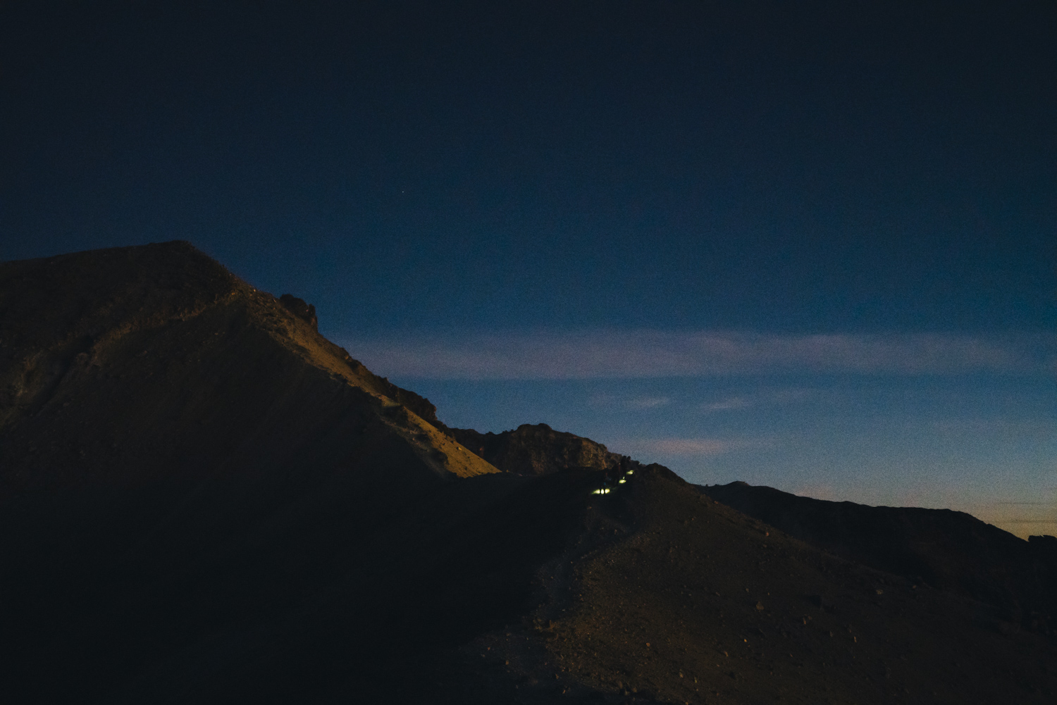 Hiking by moonlight, mostly. It is hard to take photos while shivering violently.