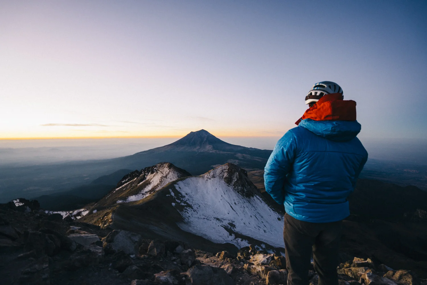 First light on Mt. Izta made for a great view of Mt. Popo in the distance.