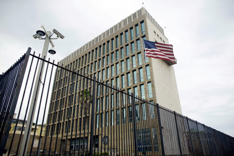 PHOTO: An exterior view of the U.S. Embassy is seen in Havana, Cuba, June 19, 2017. Alexandre Meneghini / Reuters file