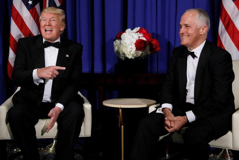 (PM Turnbull and President Trump meet in New York in May 2017. Source: Reuters)