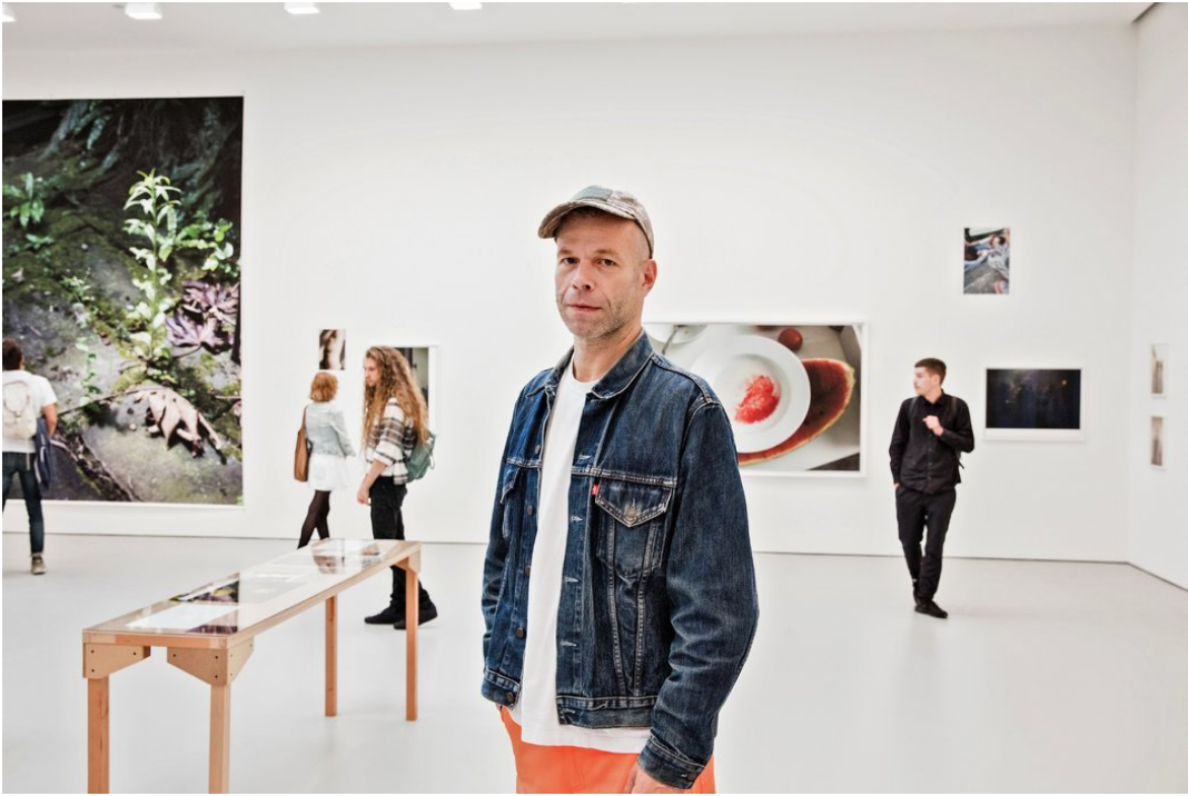 Photo: Wolfgang Tillmans in his exhibition. By Alex Welsh for The New York Times