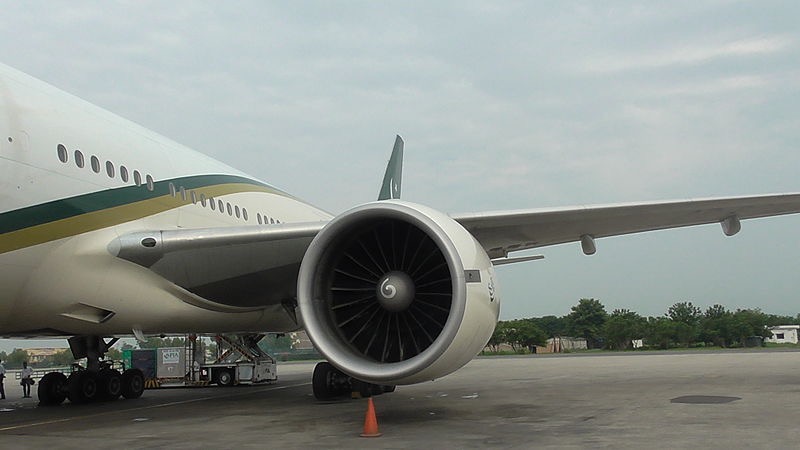 A plane at the Benazir Bhutto International Airport in Islamabad. (Source: Wikimedia Commons )