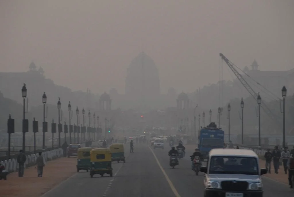 A view of the air pollution in New Delhi. Flickr .