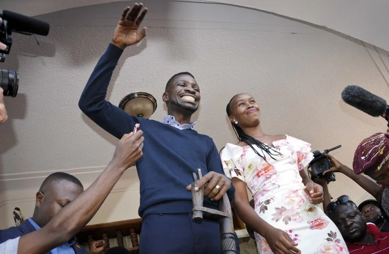 Bobi Wine at his home in Kampala following his return from the US. Photo: Ronald Kabuubi/ AP Photo
