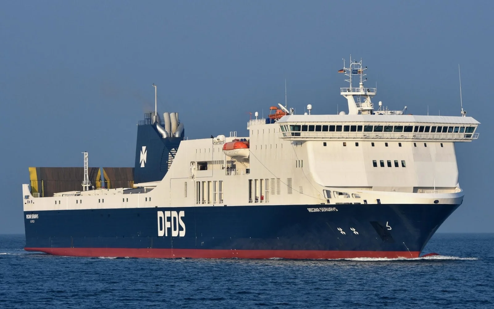 A DFDS Ferry was left stranded in the Baltic Sea early this week. Credit: MARTIN WITTE/ALAMY