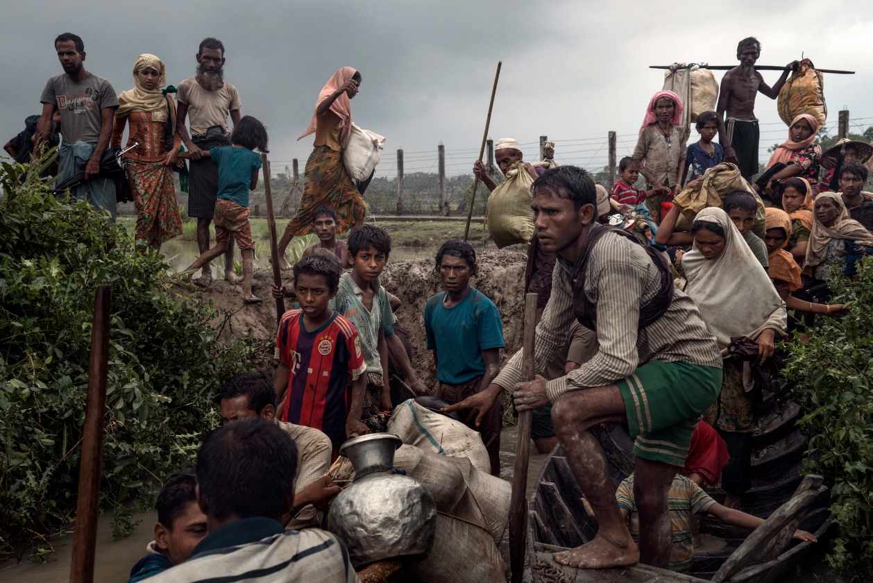 Rohingya refugees wait for boats in Myanmar to take them to Bangladesh. Photo: Adam Dean, The New York Times