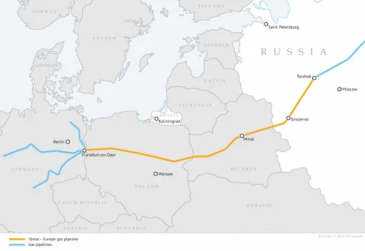 Yamal-Europe Pipeline running through Belarus and controlled by Russian Gazprom. Photo; Credit: Gazprom