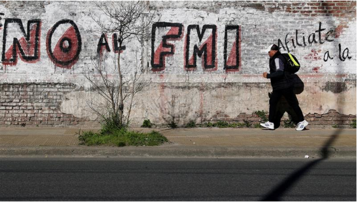 Street arts reads: “No to the IMF” Source: Marcos Brindicci/ Reuters/ Al Jazeera