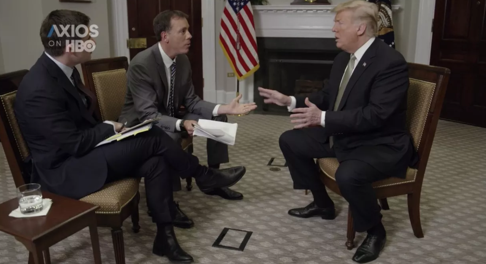 President Trump in interview with Axios on Tuesday. Credit: Axios
