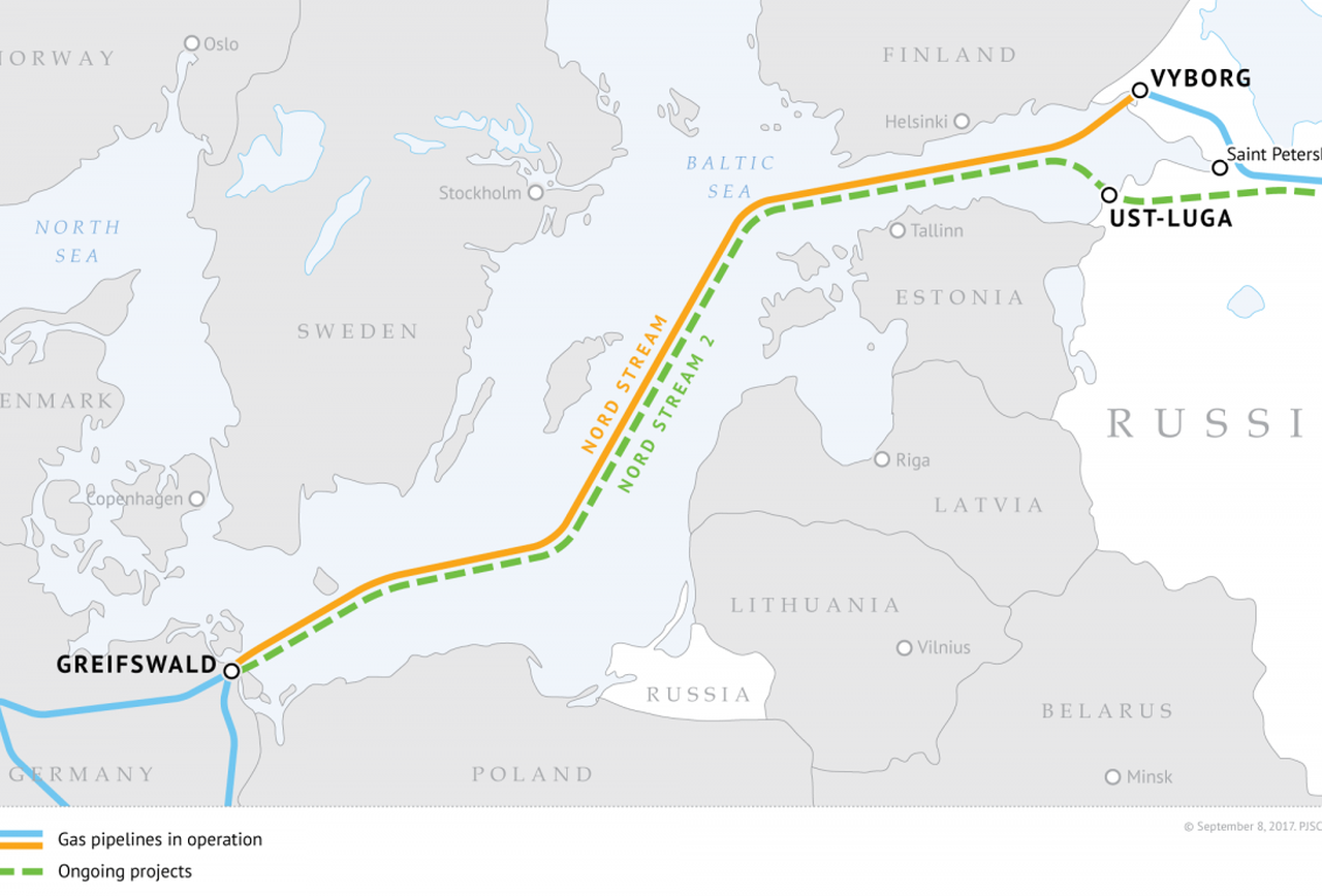 Nord Stream 2 Route; Source: Gazprom