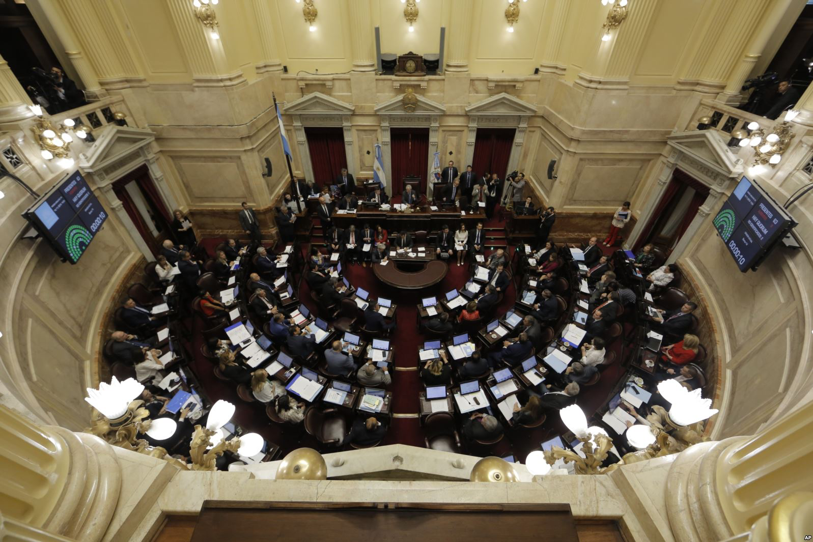 Senators in Argentina debate new 2019 budget proposals in Buenos Aires on Nov. 14. Photo: AP/VOA News .