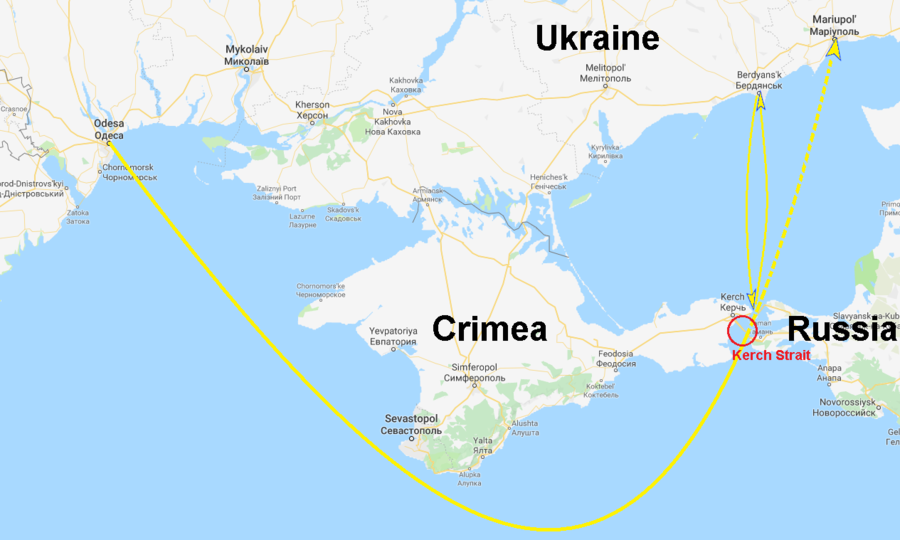Location of Kerch Strait. Credit: RT