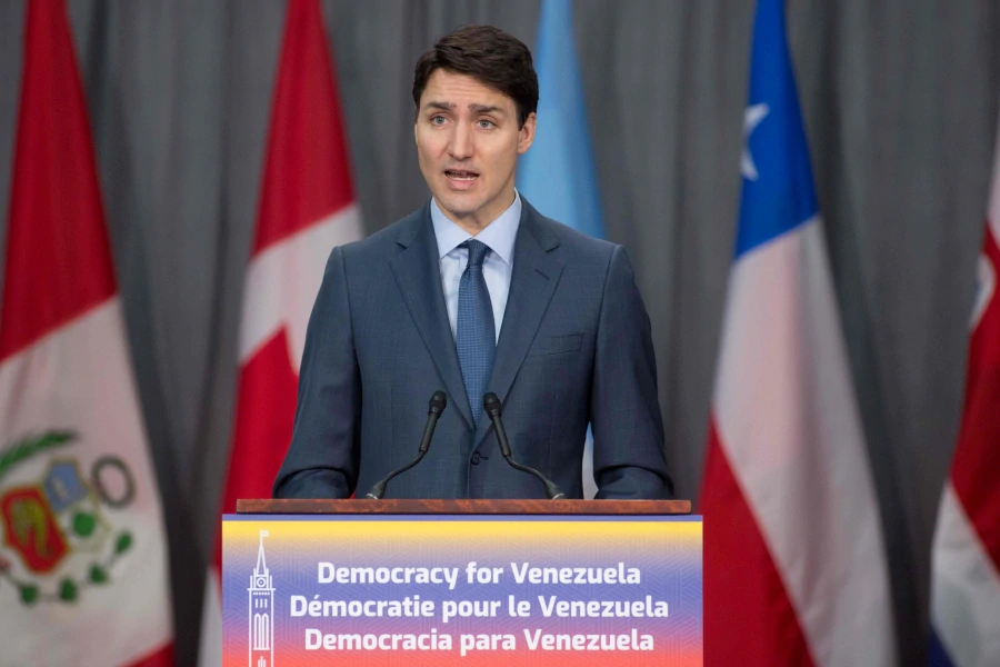 Justin Trudeau speaks during the Lima Group Summit in Ottawa on February 4th. Photo: Lars Hagberg/AFP Photo