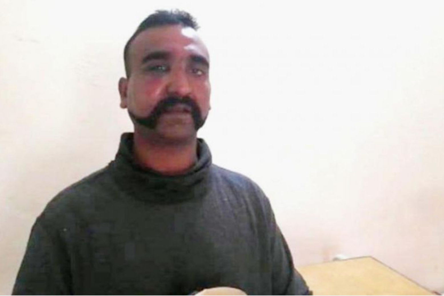Wing Commander Abhinandan Varthaman seen in a video discussing his treatment by the Pakistani military. Photo: Straits Times via Reuters