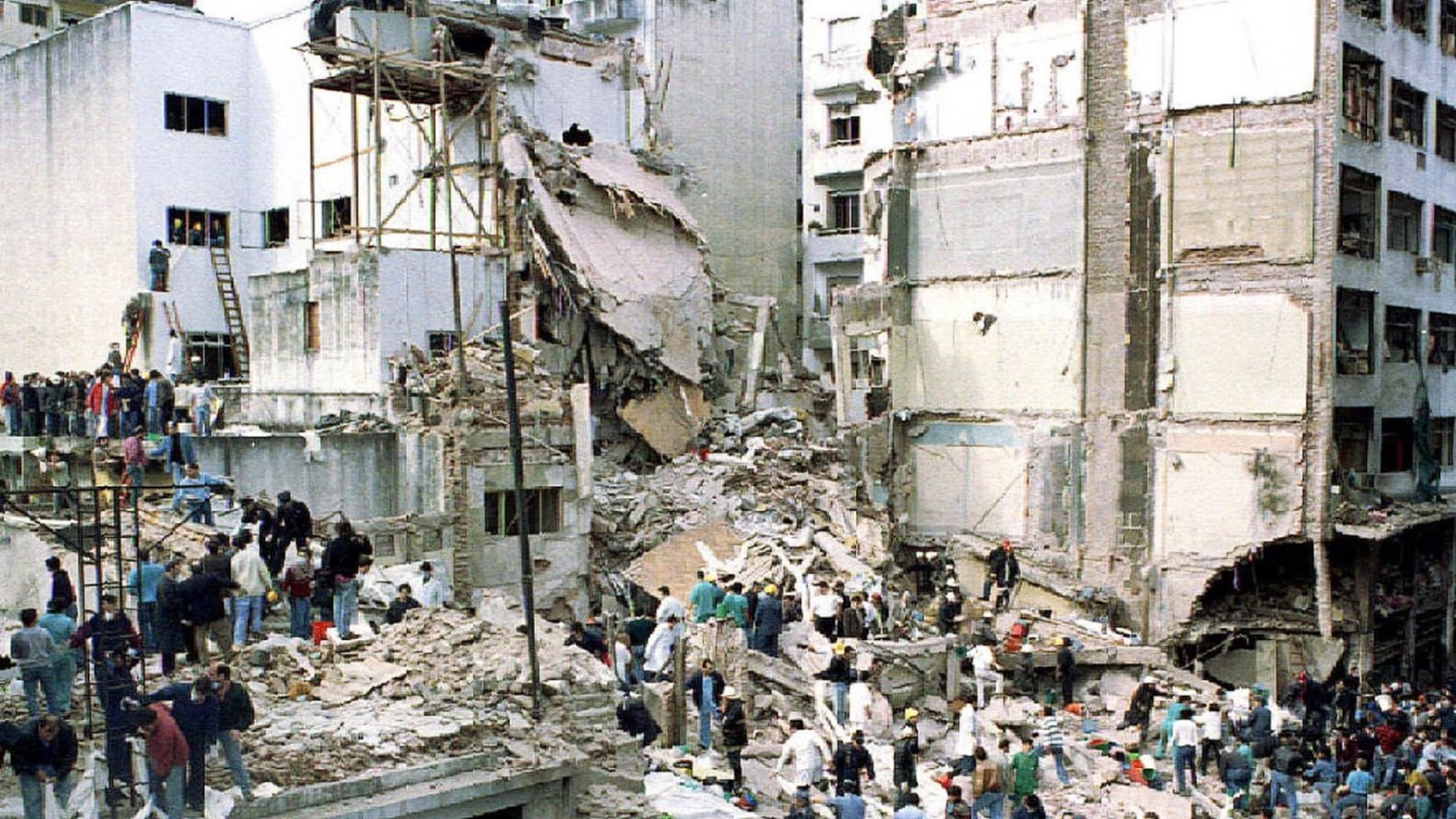 The attack on the AMIA where 85 people were killed and hundreds were injured. Photo: Reuters